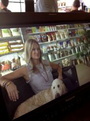 Kristen Levine with her dog, Chilly, on the set of TBS' Trends With Benefits. Her pet lifestyle trend segments will air in commercial breaks during Miss Congeniality 2 on Saturday, July 28 at 2:25pm EDT on TBS.